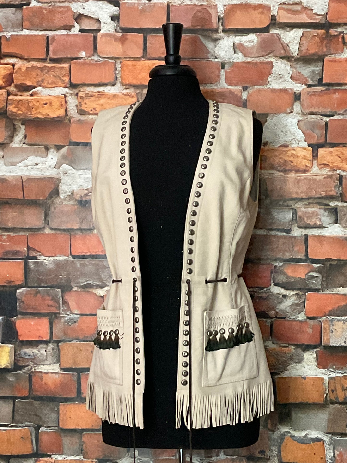 Soft Leather Vest with Fringe