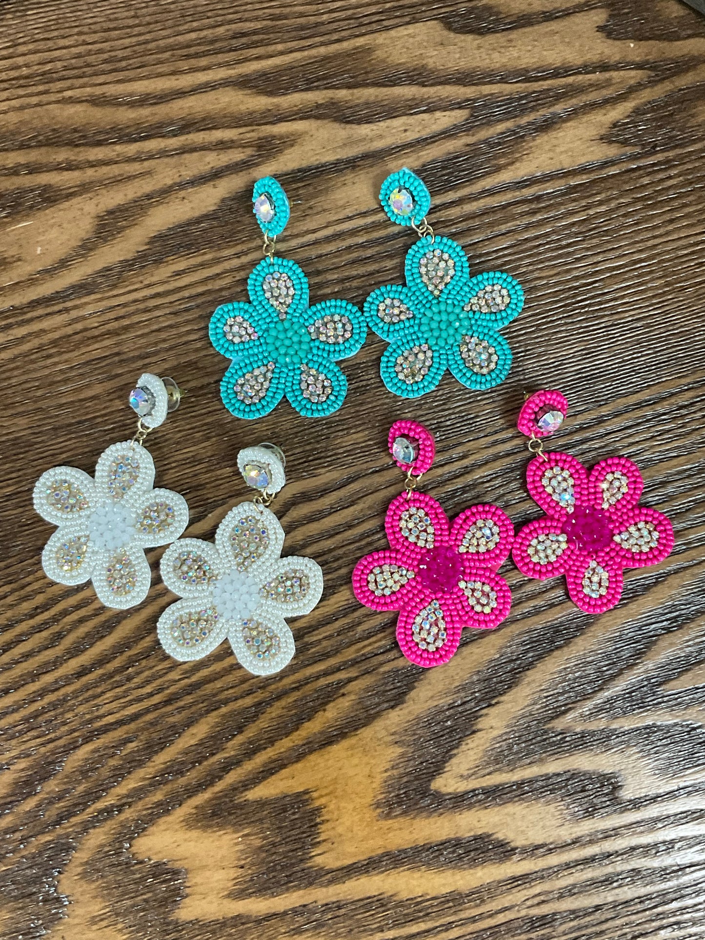 Beaded Flower Earrings