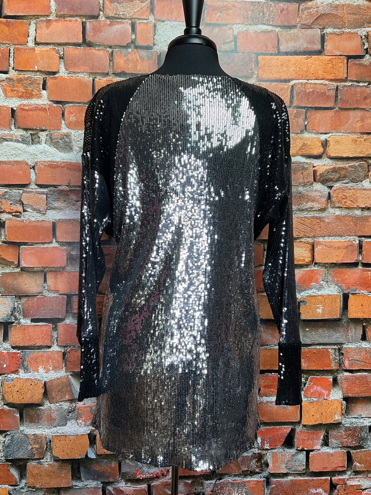 Black & Silver Sequined Top