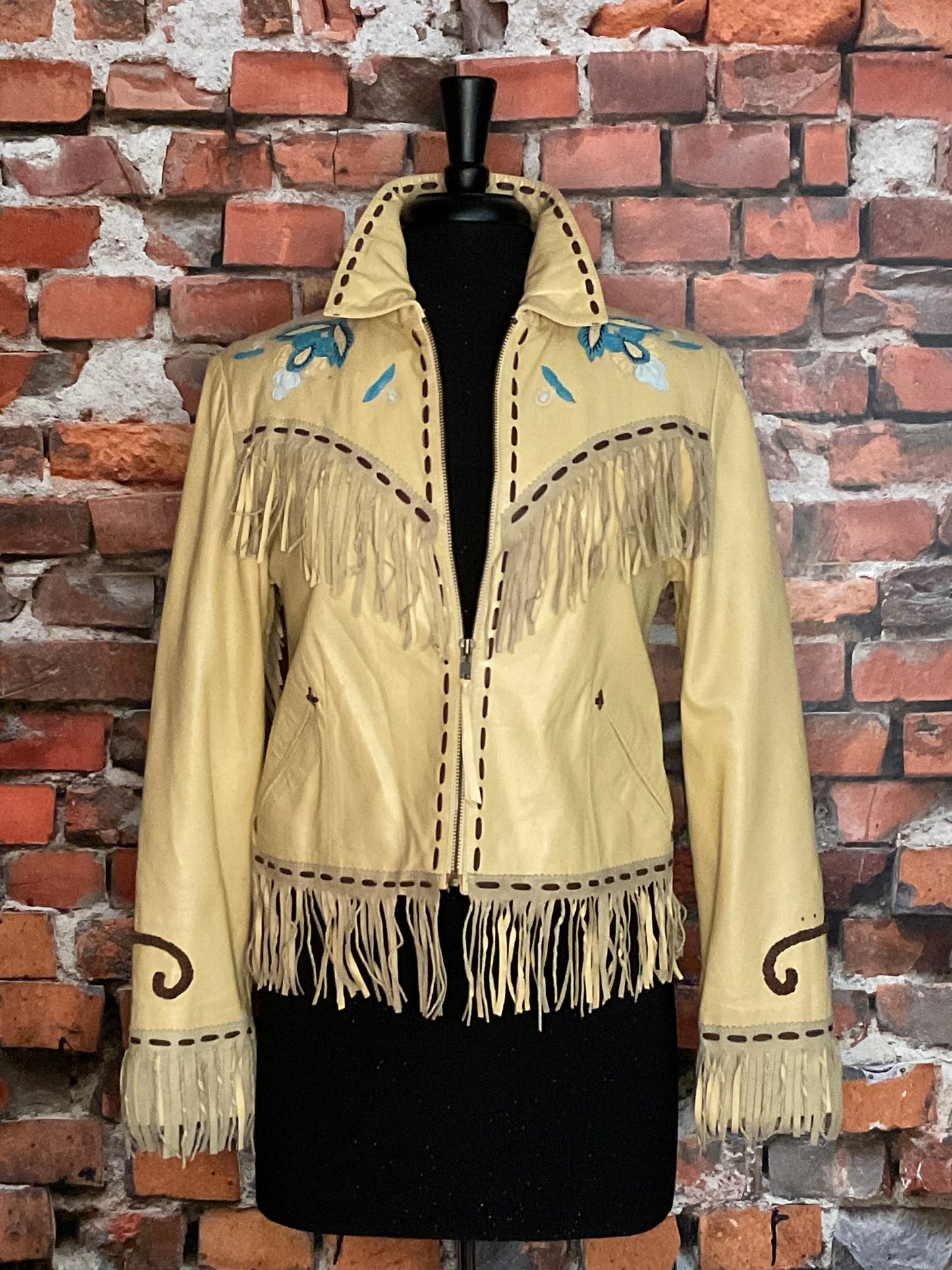 Fringed Leather Embroidered Jacket