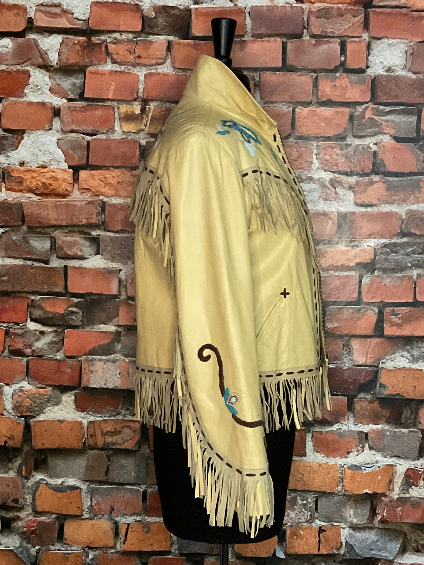 Fringed Leather Embroidered Jacket