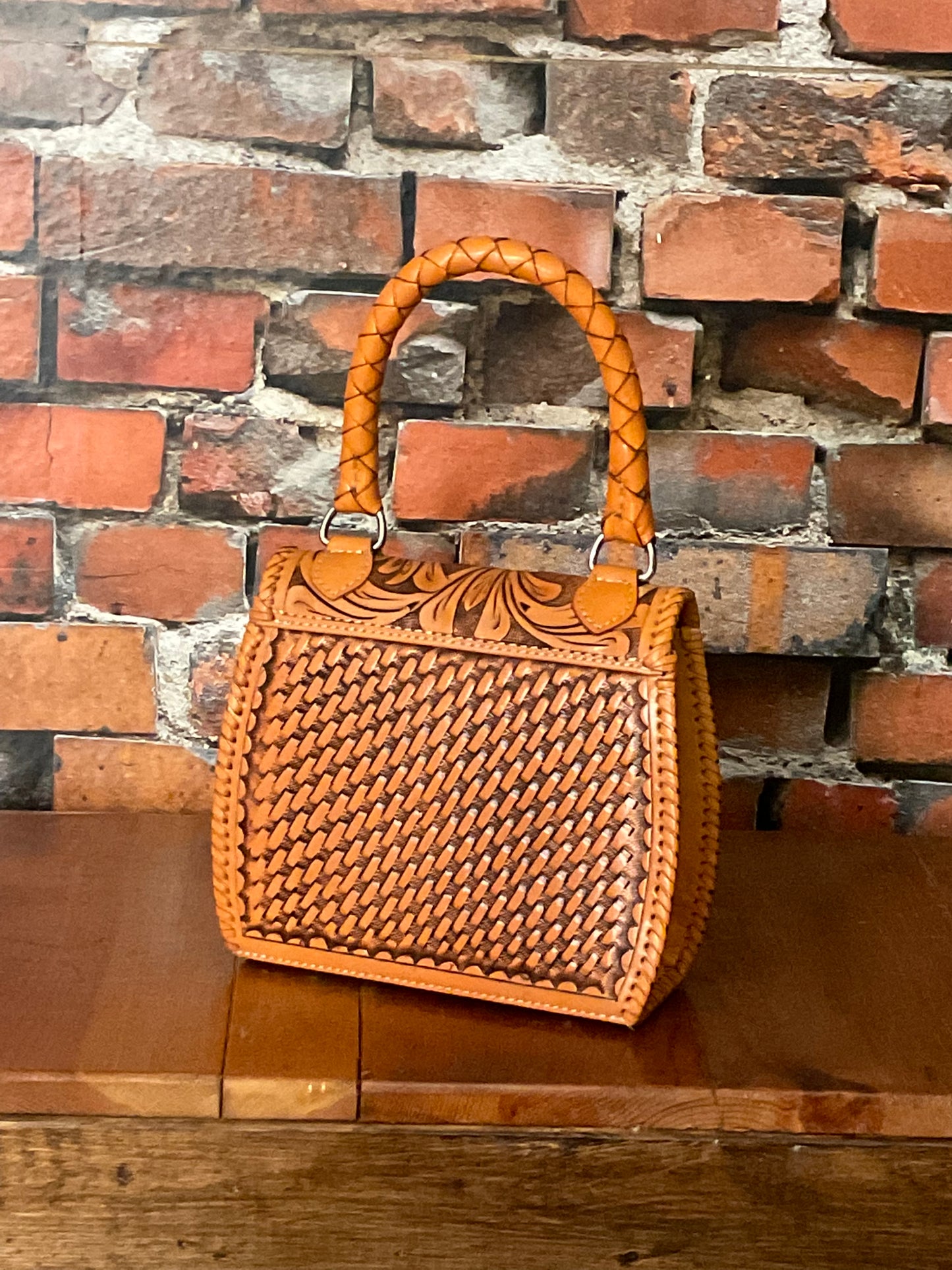 Leather Tooled Handbag