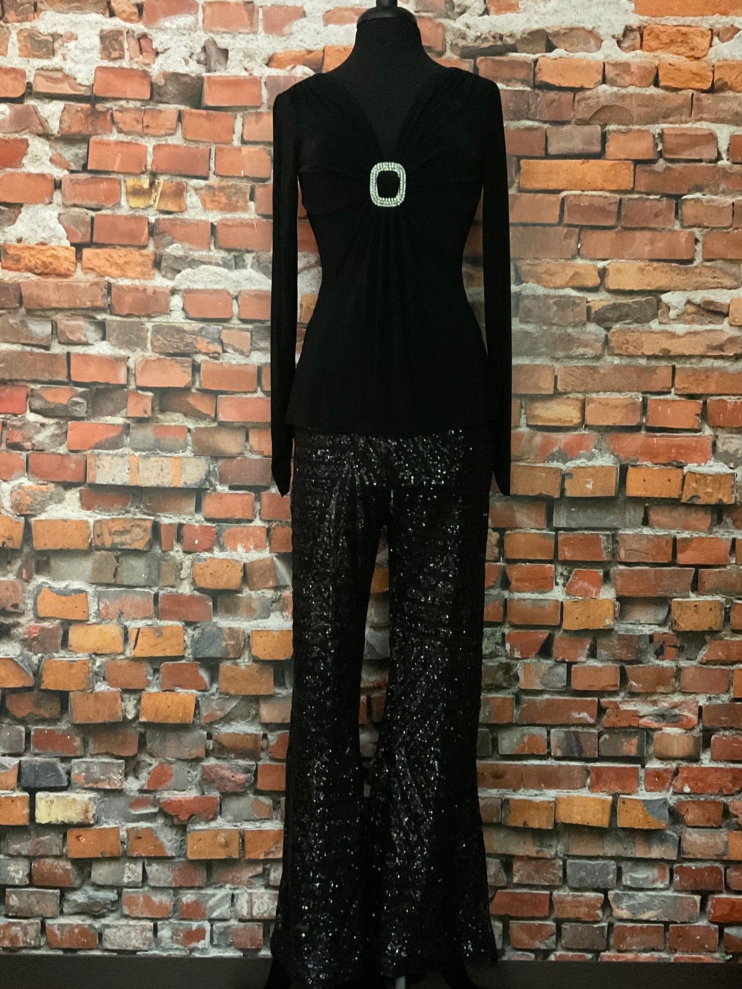 Sheer Sequin Pant with a Flare!