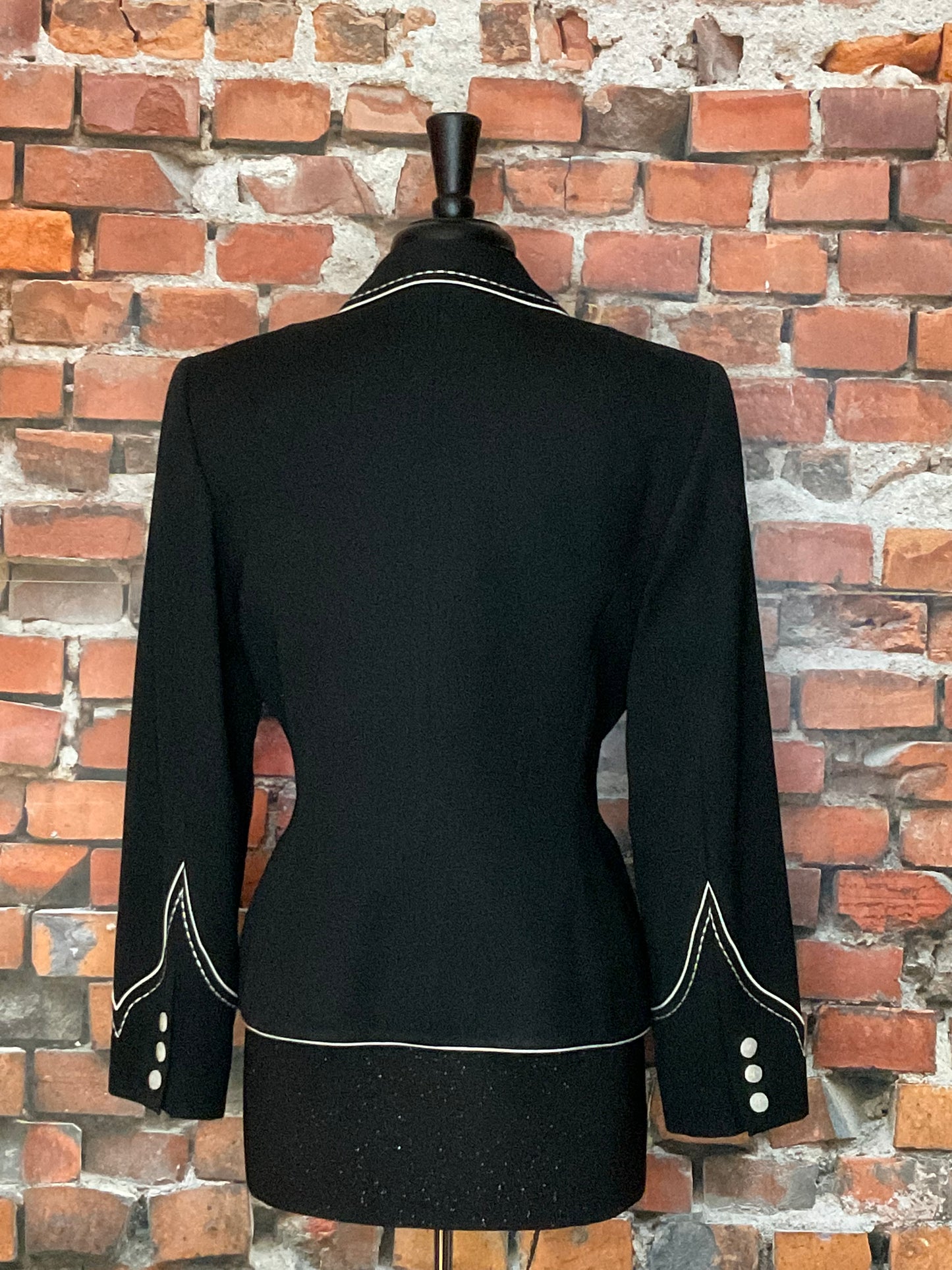 Flattering Fitted Blazer with Ivory Detail