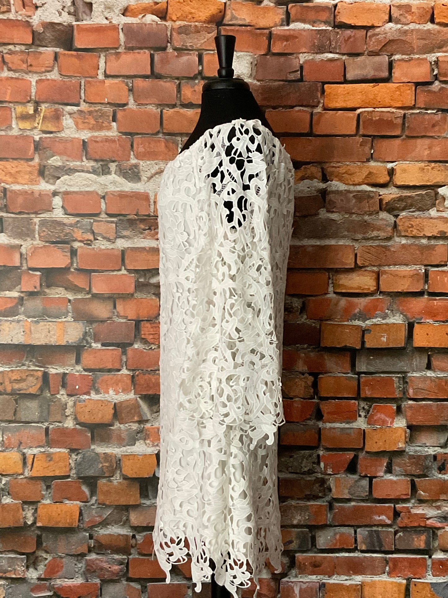 Dress with Open Lace Bell Sleeves