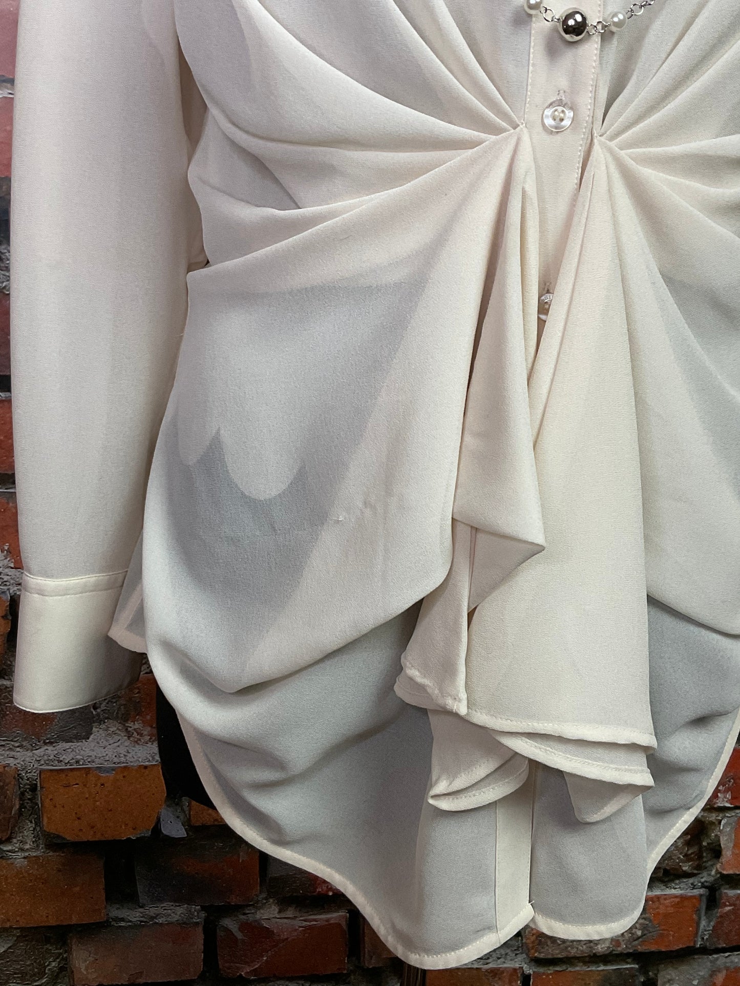 Sheer Flowing Blouse with Unique Design