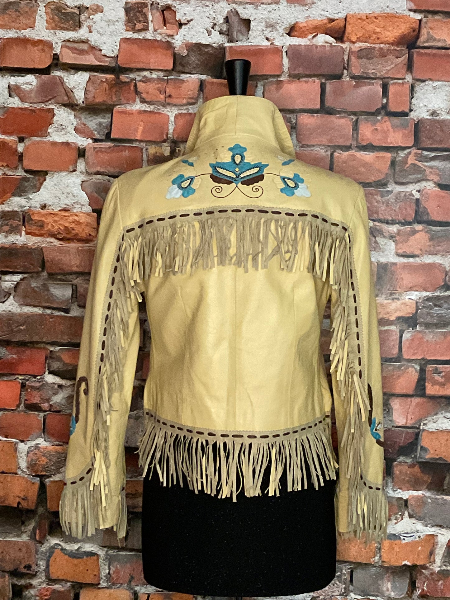 Fringed Leather Embroidered Jacket