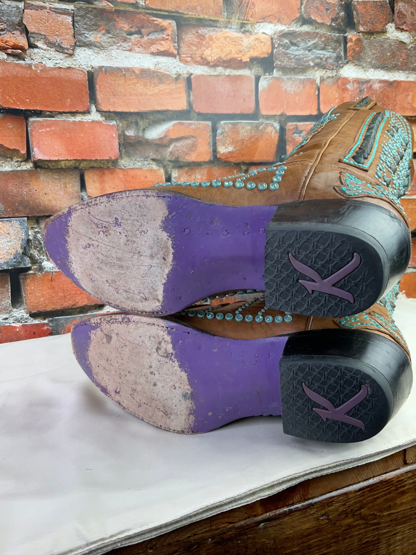 Victoria Spiked Cognac Boots