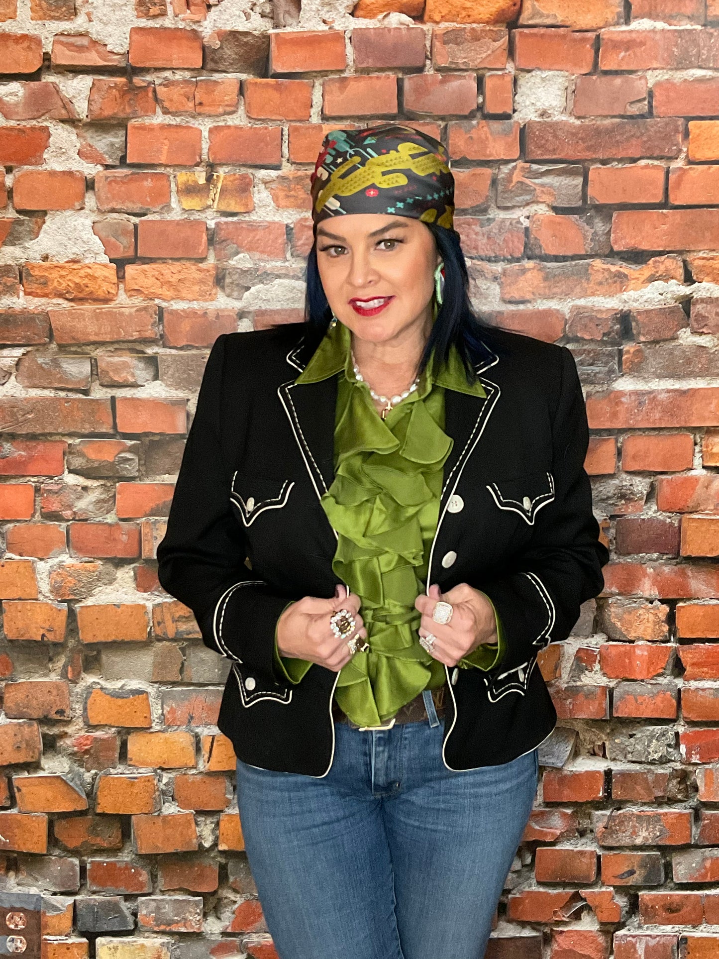 Flattering Fitted Blazer with Ivory Detail