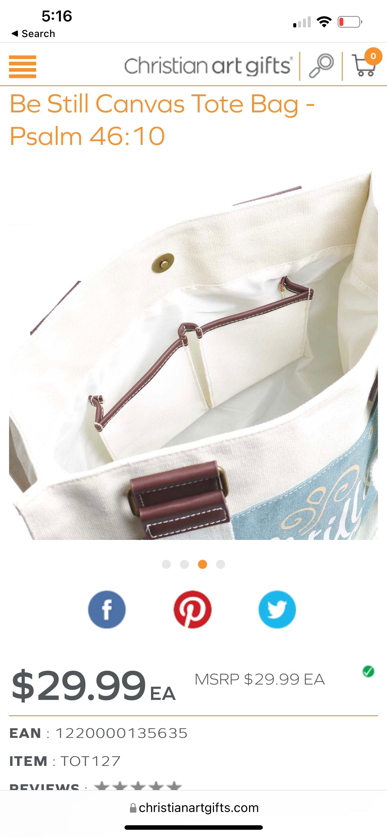 Be Still and Know Canvas Tote