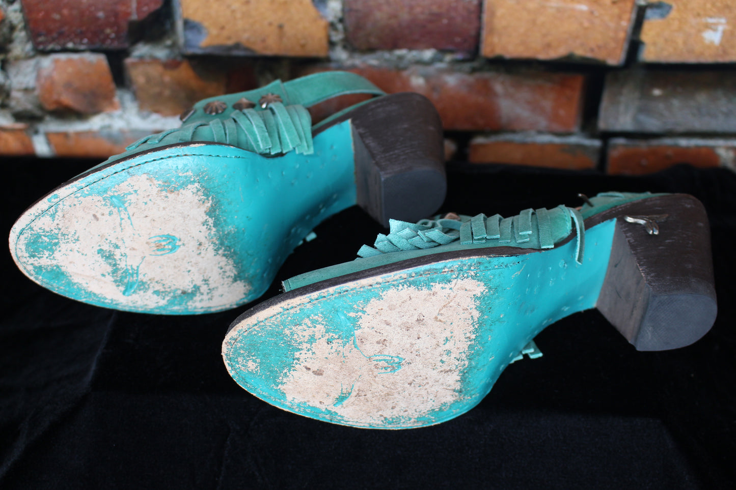 Turquoise Low Heel Sandles