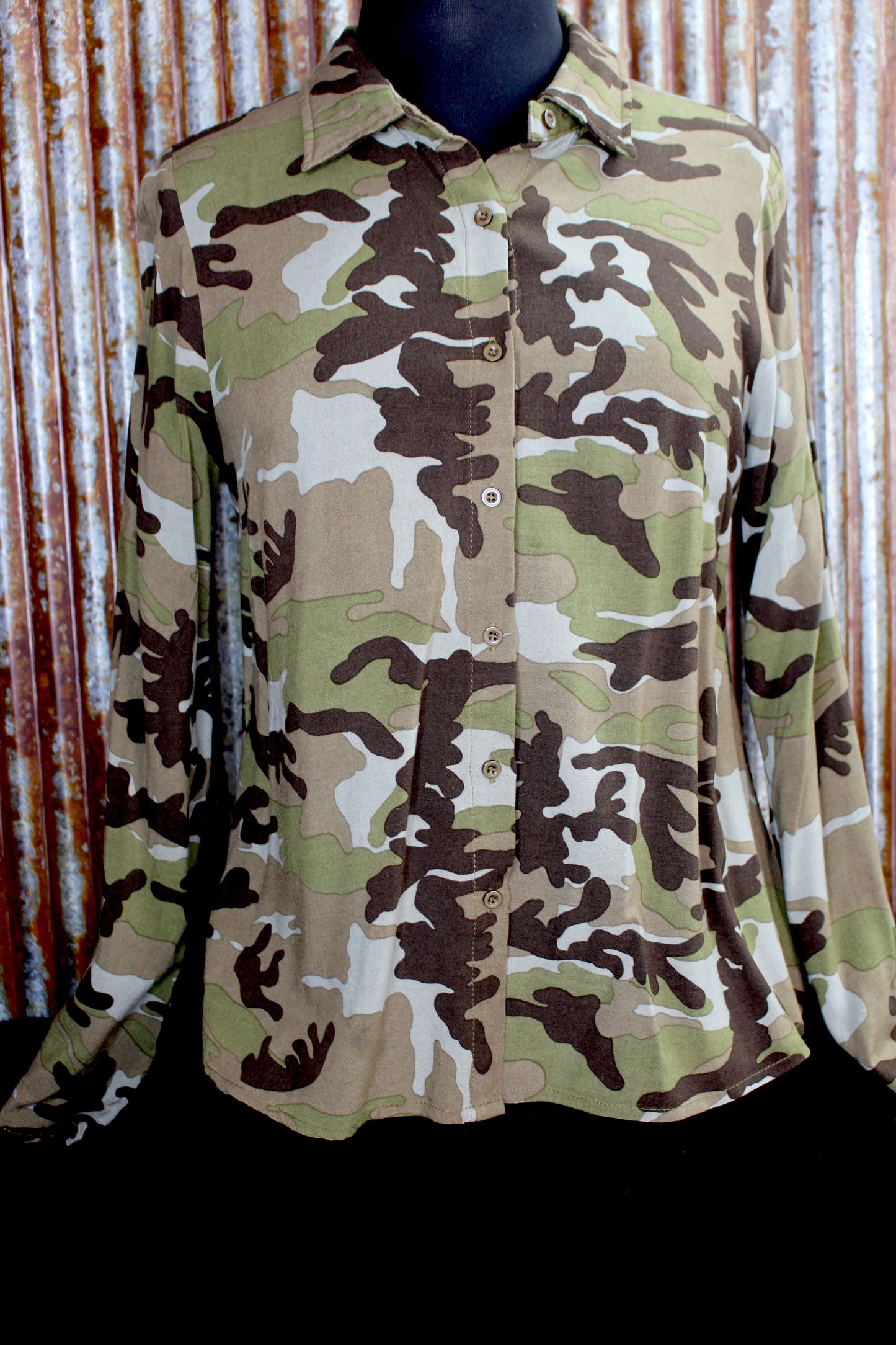 Camo Shirt with Embroidery Patch