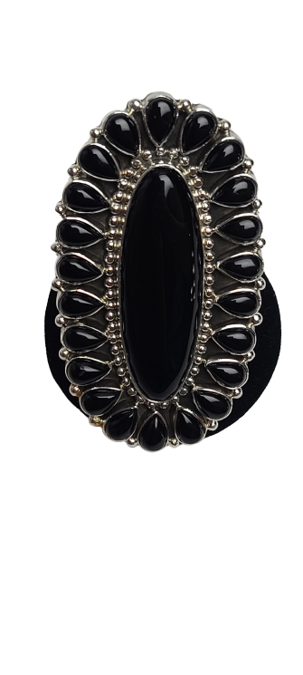 Large Black Onyx Oval Ring