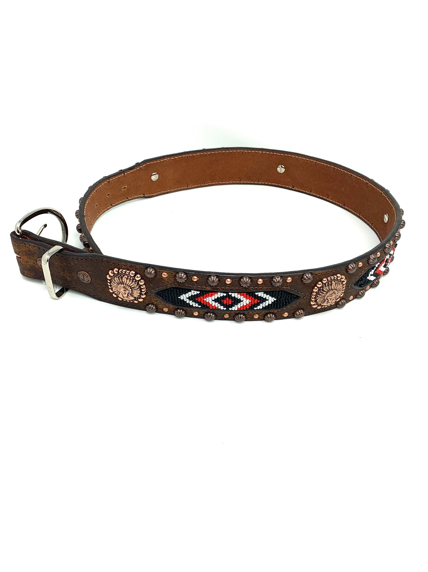 Brown Vintage Beaded Belt