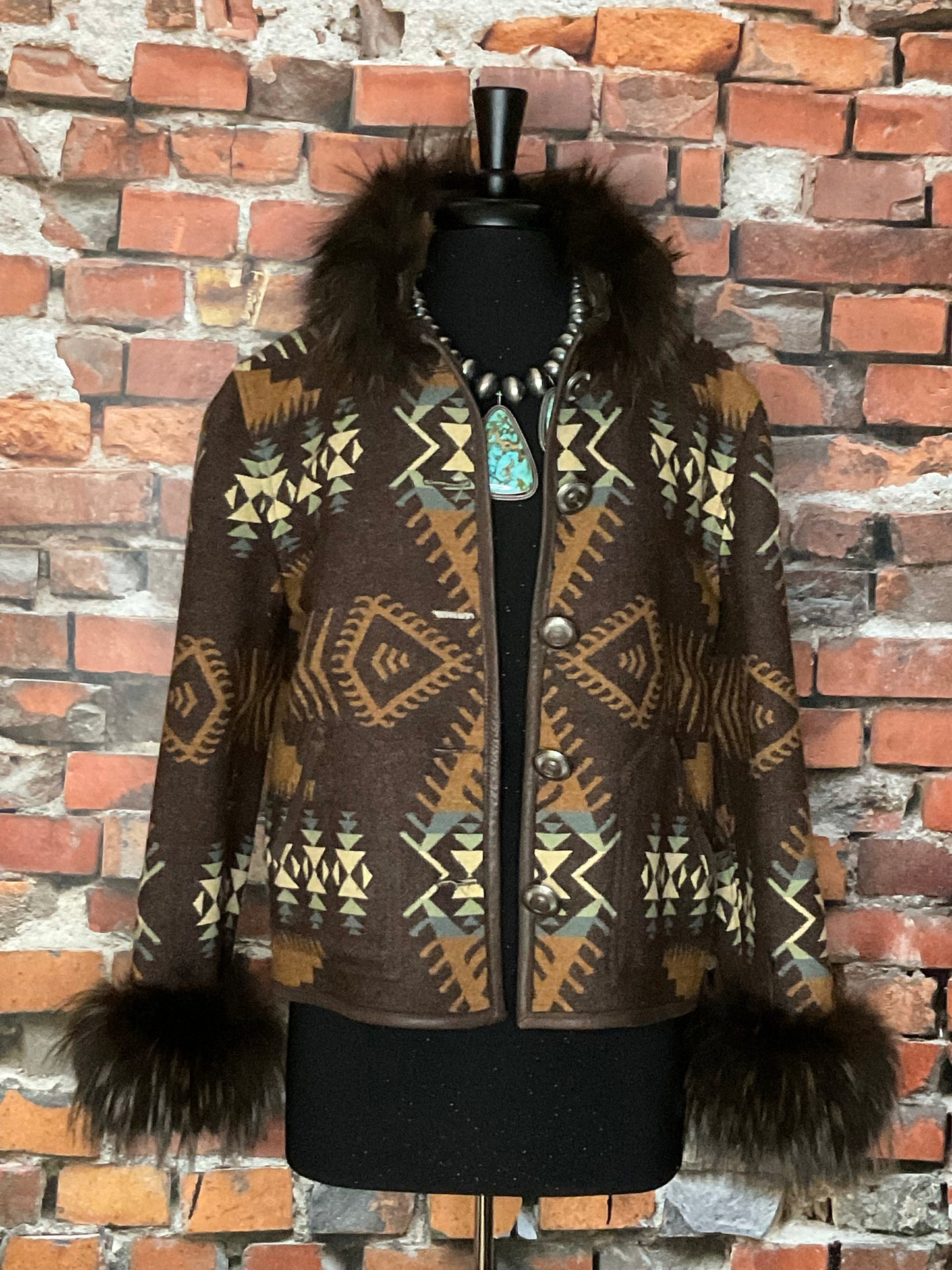 The Coffee House Coat with Raccoon Trim