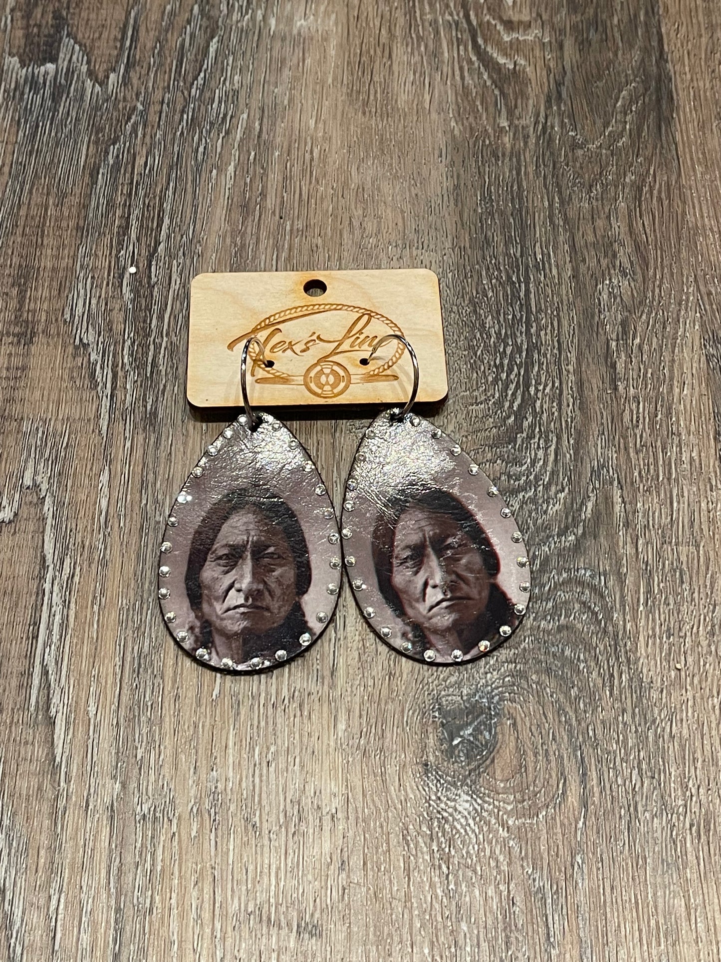 Chief Sitting Bull Earrings w/stones