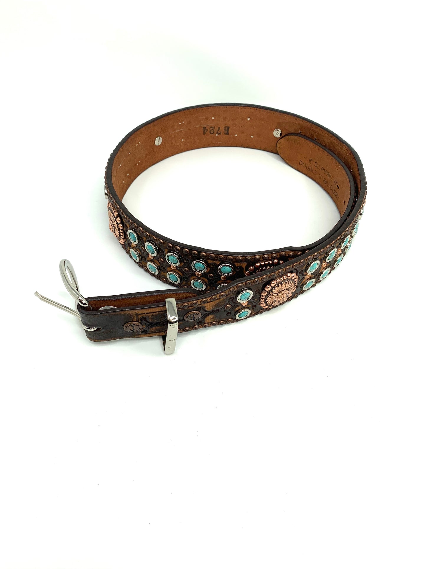 Brown Vintage Tooled Belt