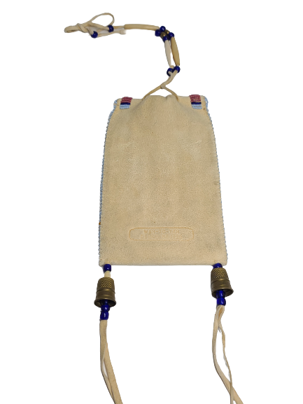 Beaded Pouch w/thimble and military style button