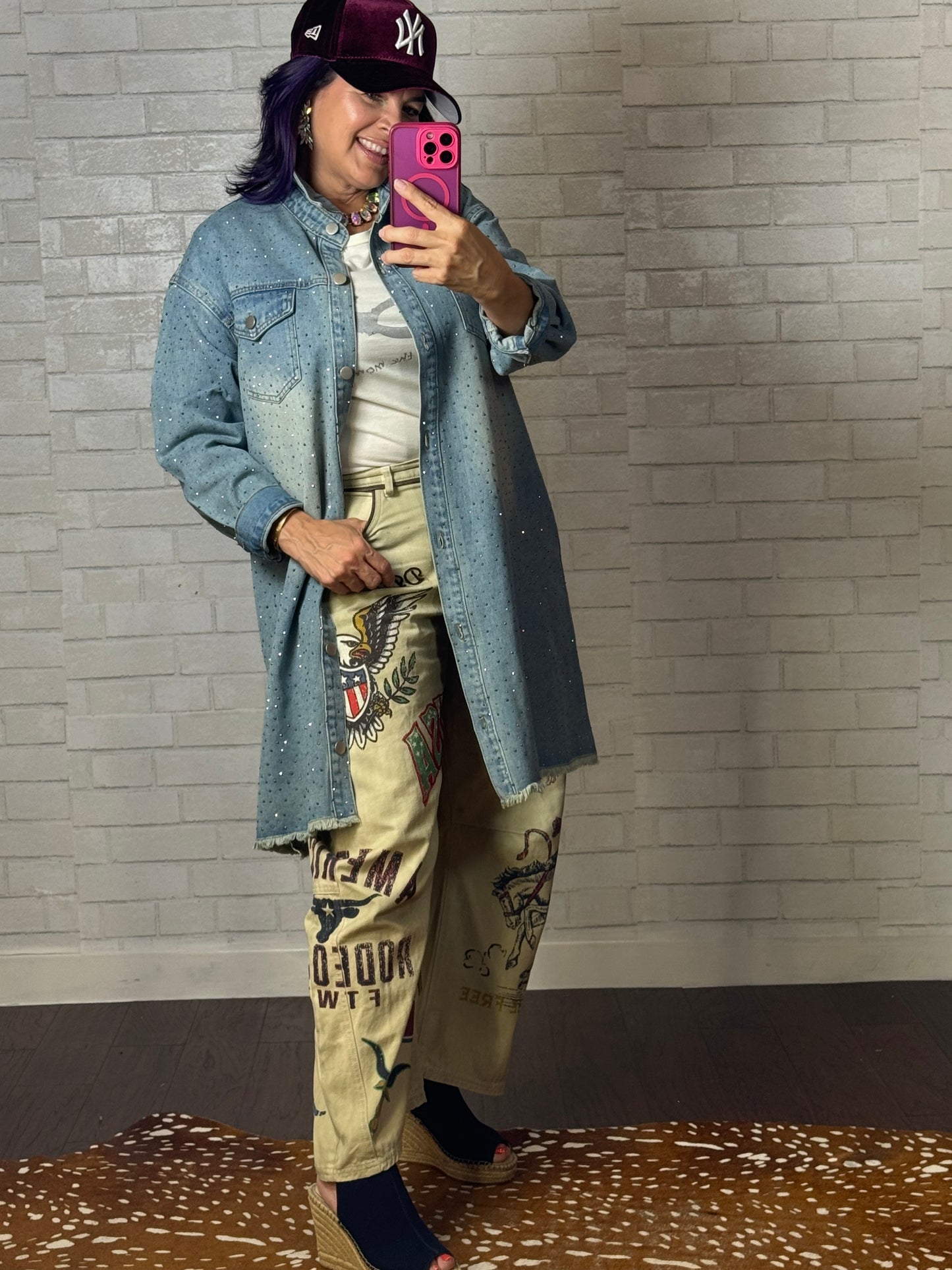 Long Denim Sparkly Jacket