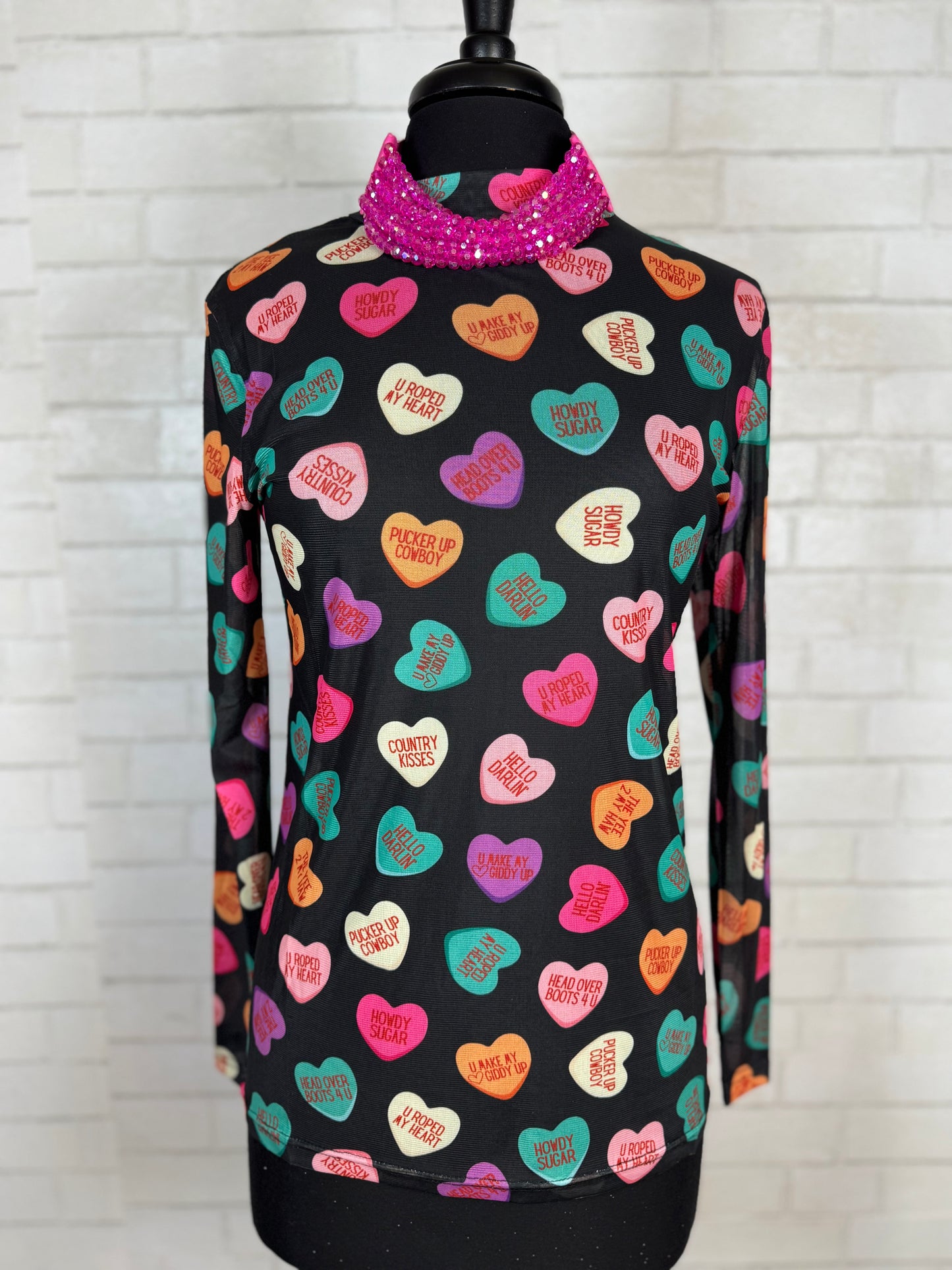 Cowboy Valentine Mesh Top