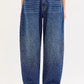 Mid Waist Embellished Barrel Jeans