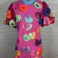 PINK SEQUIN CONVERSATION HEART POOF SLEEVE DRESS