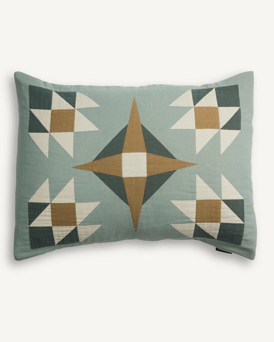 QUILTED STAR COTTON MATELASSE SHALE SHAM