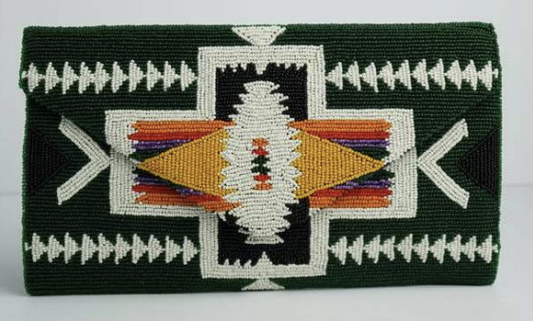 Beaded Green Clutch