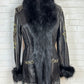 Pepi Black Leather Studs & Fur Jacket