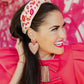 Red & Pink Double Drop Heart Crystal Earrings