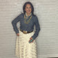 High-Waist Floral Skirt