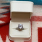 CZ Solitaire Diamond w/Pave’ Diamond Band