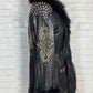 Pepi Black Leather Studs & Fur Jacket