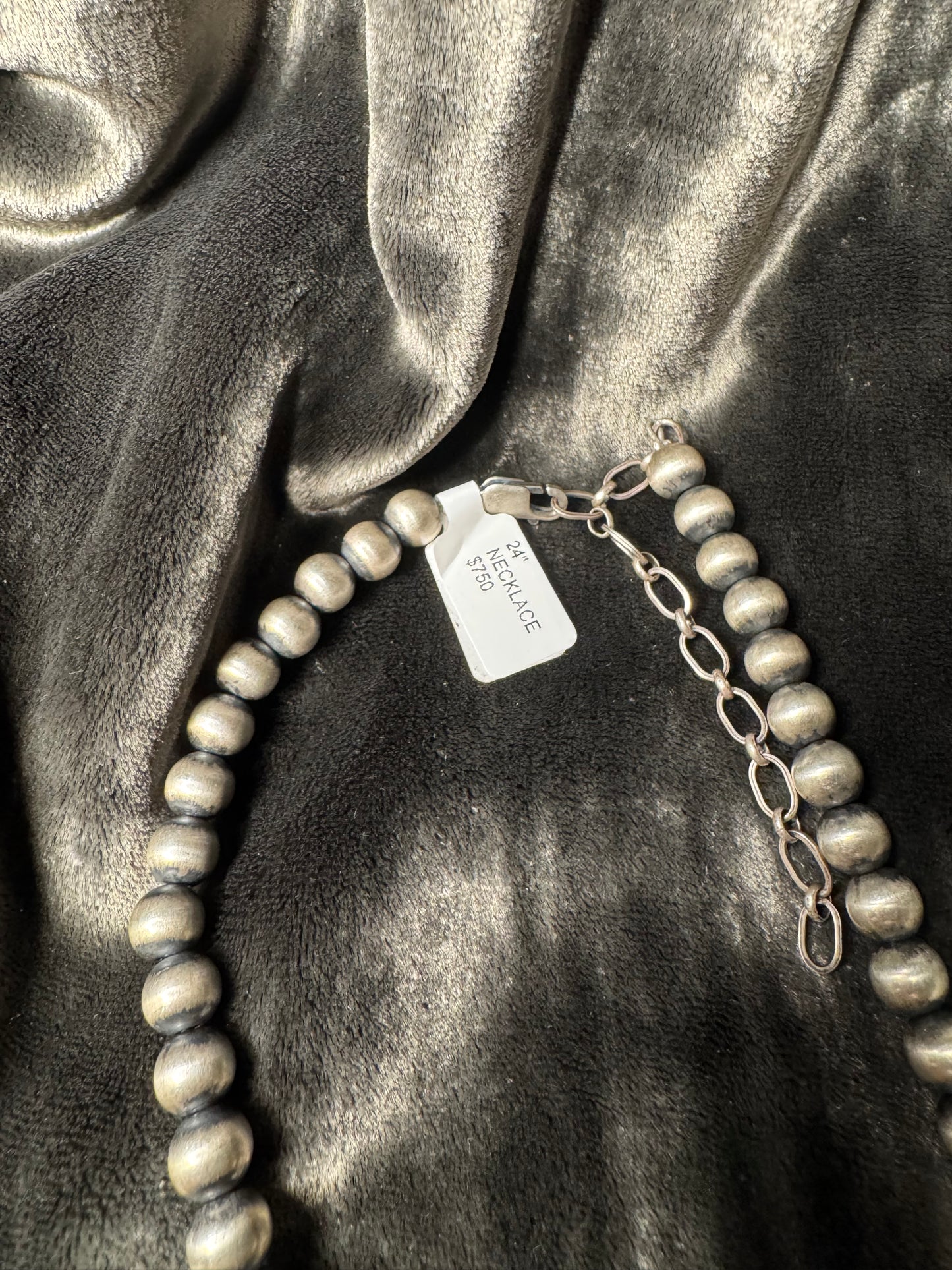 Sterling Silver Handstrung Bead Necklace