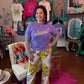 Tapestry Print Blend Pants