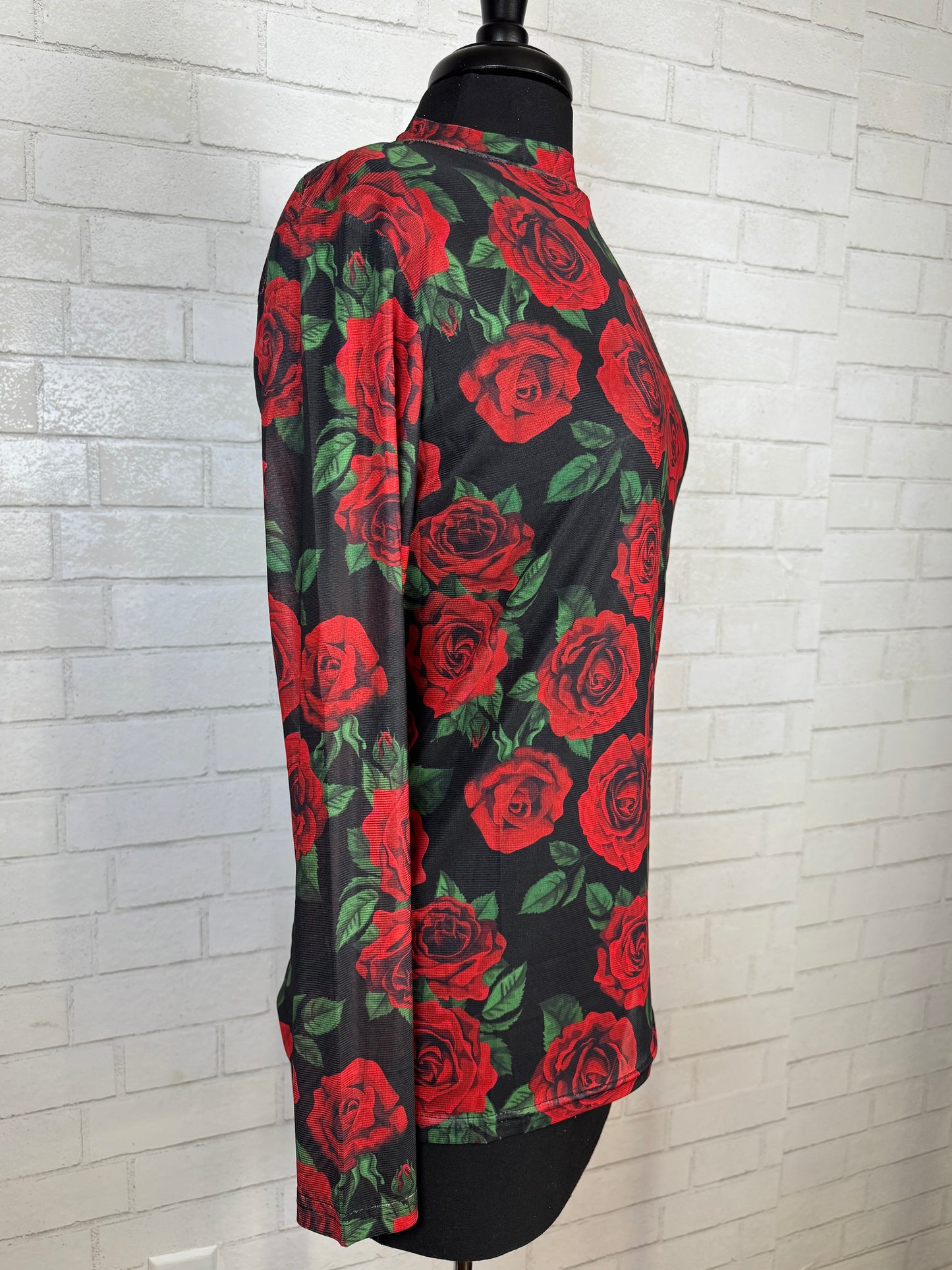 The Red Rose Mesh Top