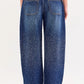 Mid Waist Embellished Barrel Jeans