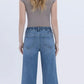 High Rise Elastic Waistband Wide Leg Jeans