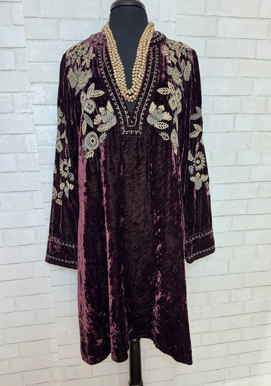 DDR Velvet Embroidery Tunic/Dress
