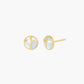 Mother of Pearl Cross Dome Stud Earrings