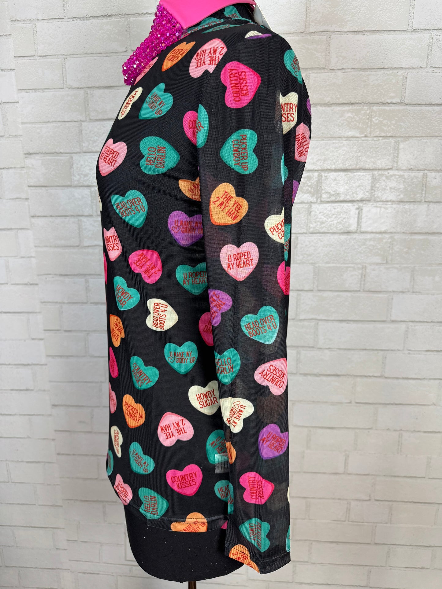 Cowboy Valentine Mesh Top