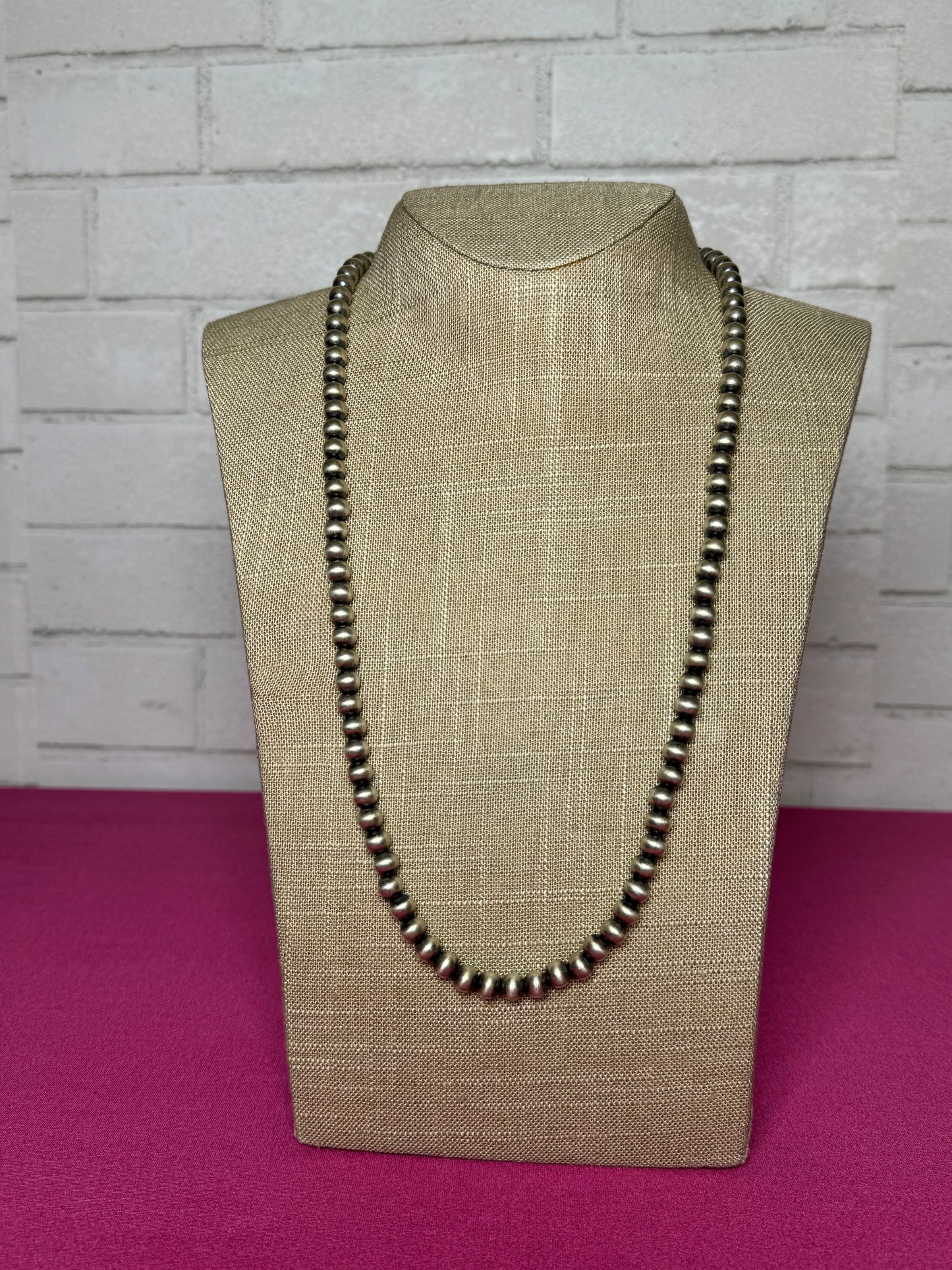 Sterling Silver Handstrung Bead Necklace