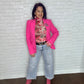 Pink Floral Mesh Top
