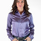 Lilac Soft Satin Pullover Button Up