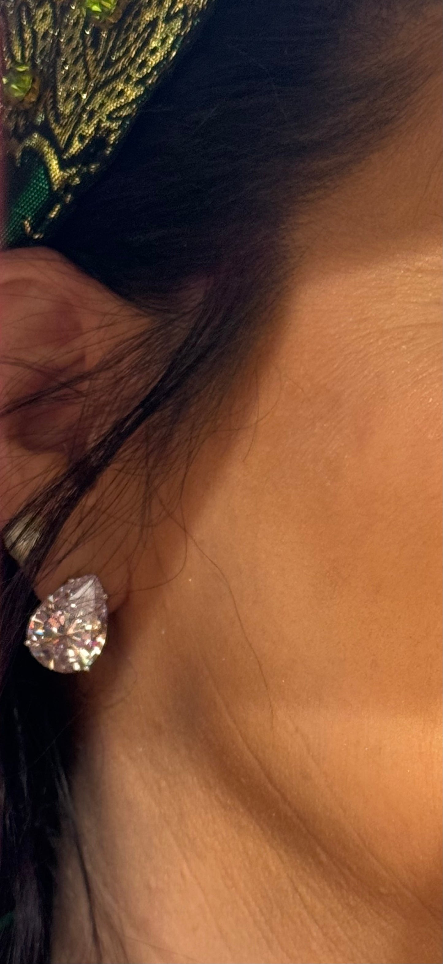 Teardrop French CZ Earring
