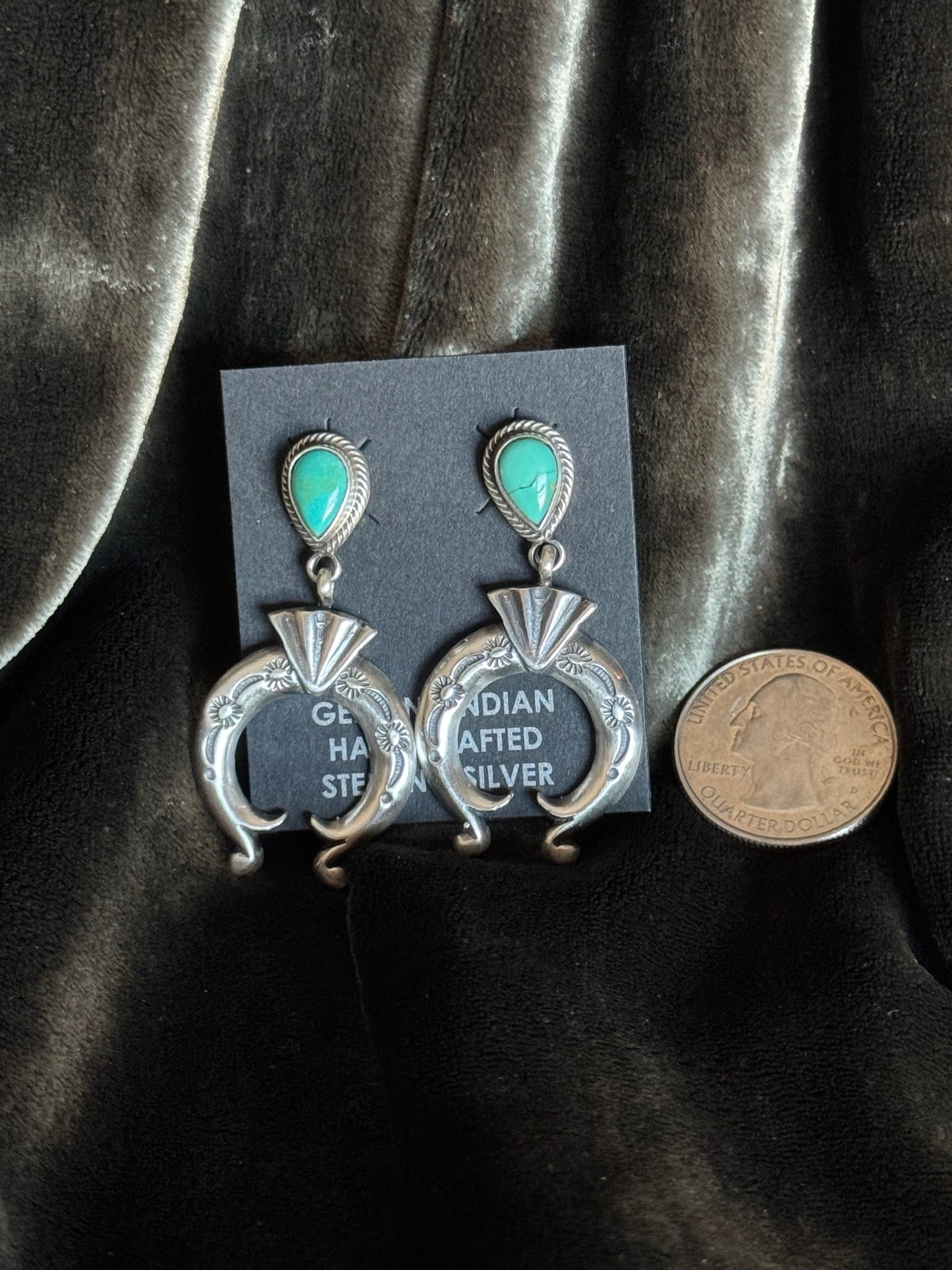 Sterling Silver Turquoise Post Naja Earrings