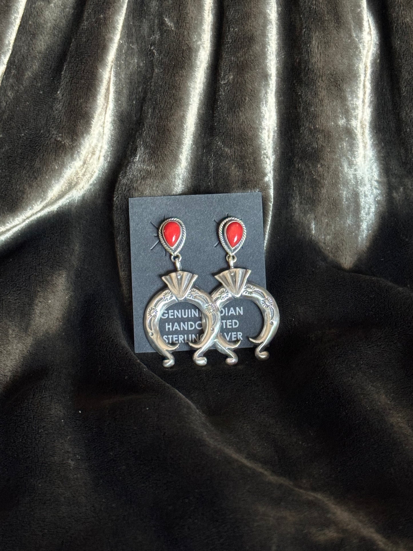 Sterling Silver Coral Post Naja Earrings