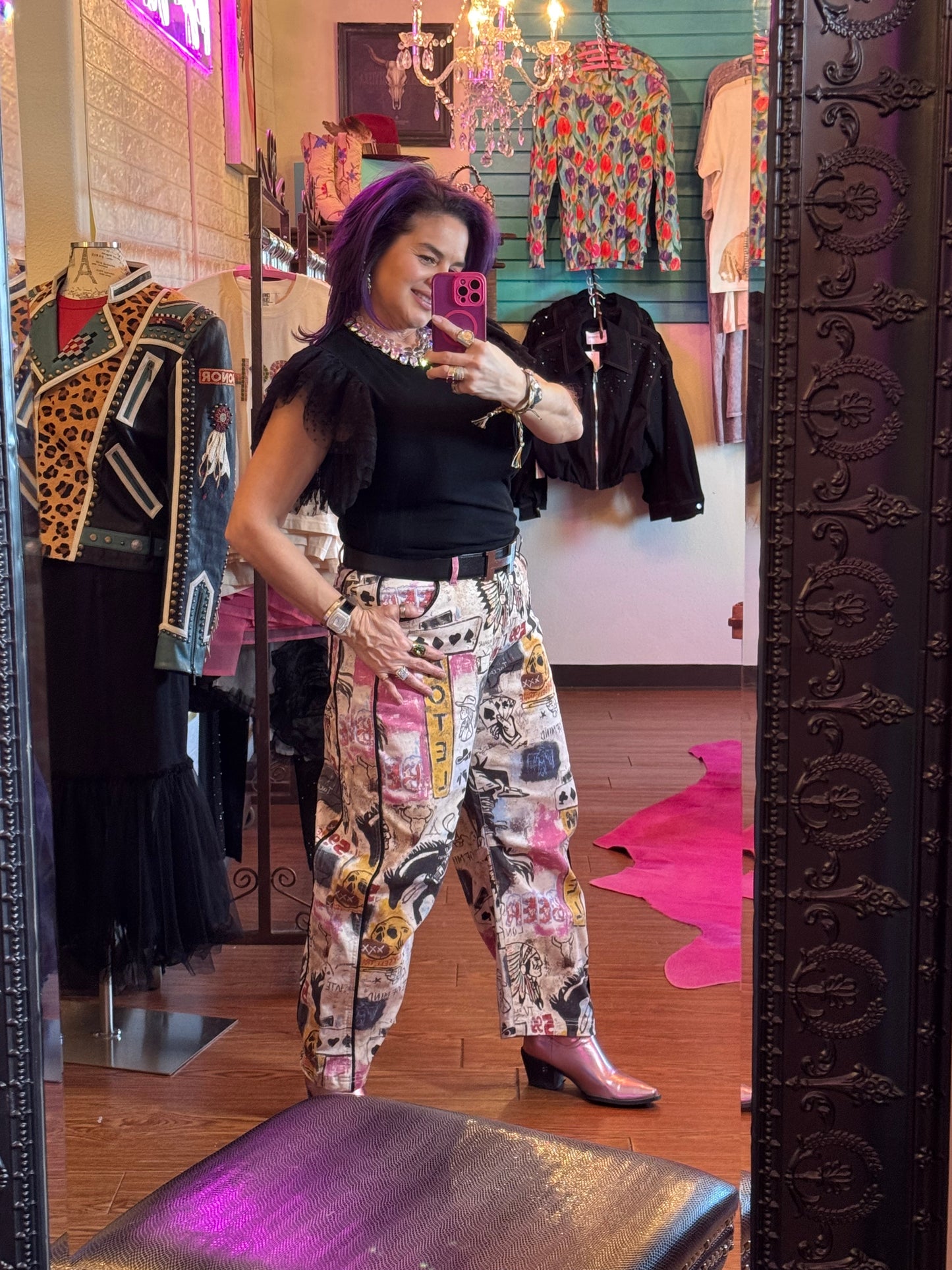 Cowboy Graffiti Denim Pant