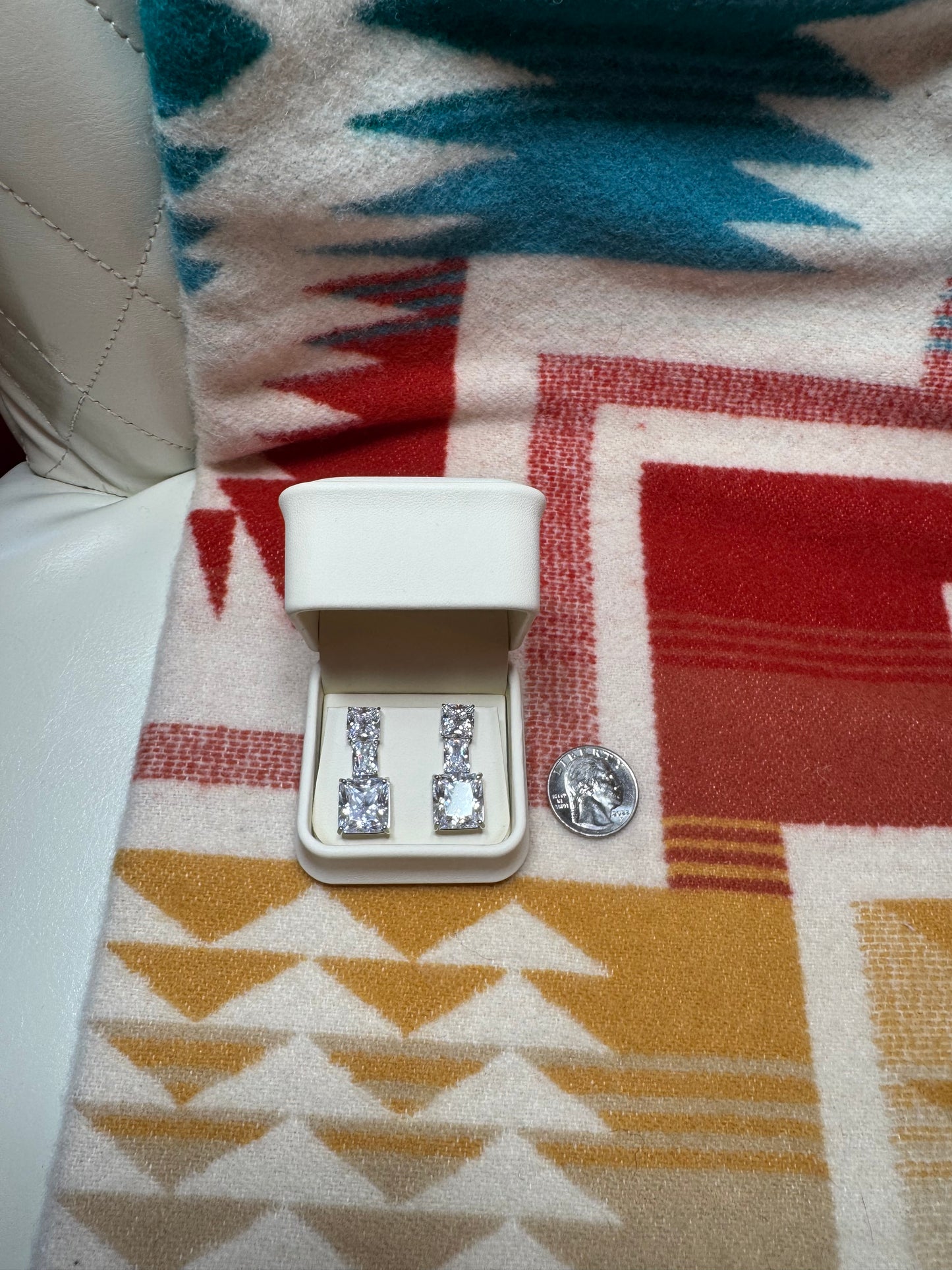 Mega CZ Diamond Post Earrings