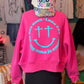 Luke 24:6 Nail Smiley Crop Sweatshirt